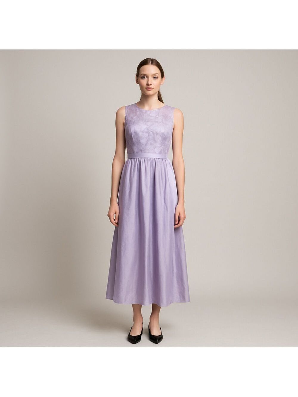 Formal Gown Long Silver Purple Medium